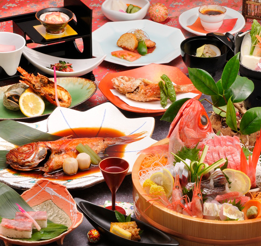 伊豆 稲取温泉　石花海のお料理一例
